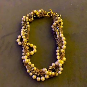 Jcrew crystal and pearl choker